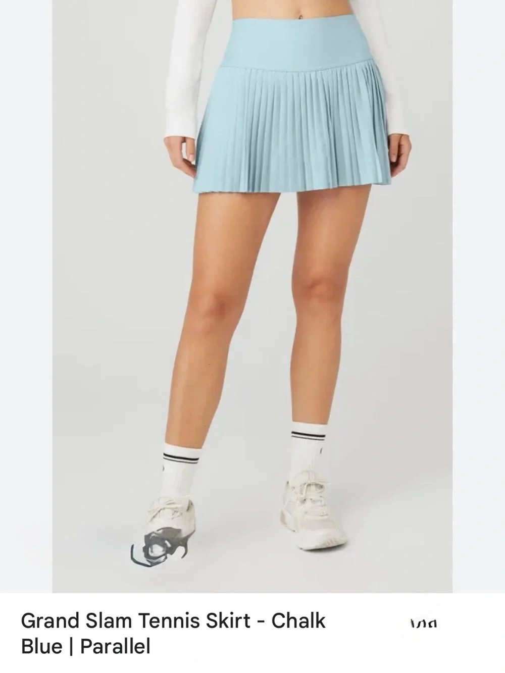 ALO Yoga Pleated Mini Skirt in Chalk Blue